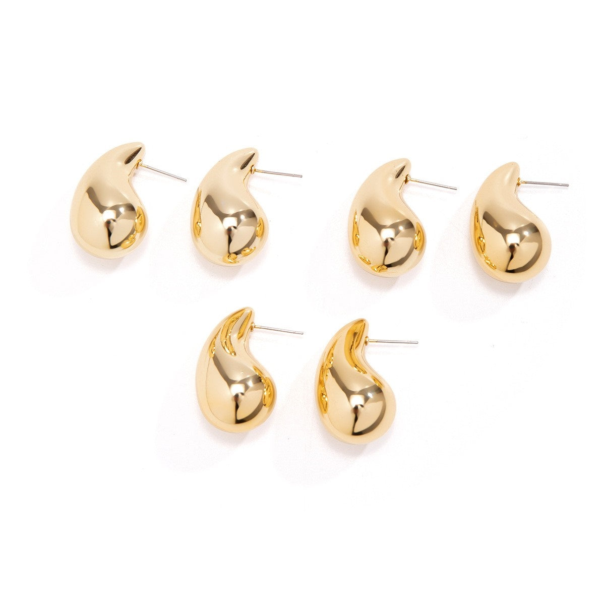 jewelry elegant classic style water droplets ccb arylic gold plated silver plated plating ear studs By Trendy Jewels