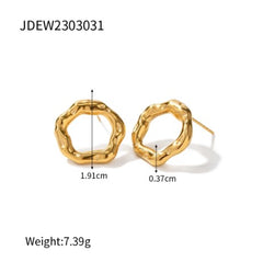 1 Pair Basic Simple Style Geometric 304 Stainless Steel 18K Gold Plated Ear Studs By Trendy Jewels