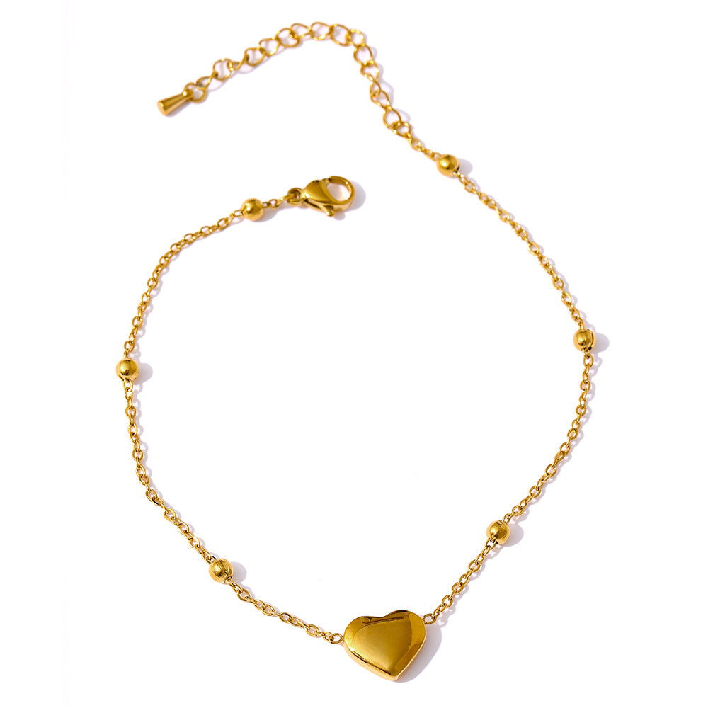 1 piece sweet heart shape titanium steel women's bracelets anklet necklace By Trendy Jewels