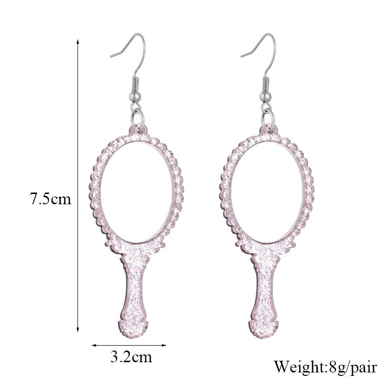 1 pair cartoon style mirror arylic drop earrings By Trendy Jewels
