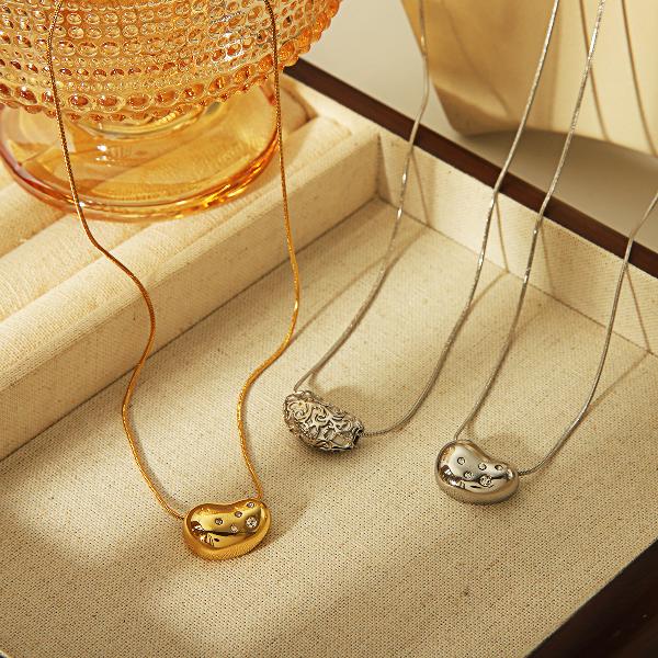 304 Stainless Steel 18K Gold Plated IG Style Casual Simple Style Inlay Geometric Zircon Pendant Necklace By Trendy Jewels