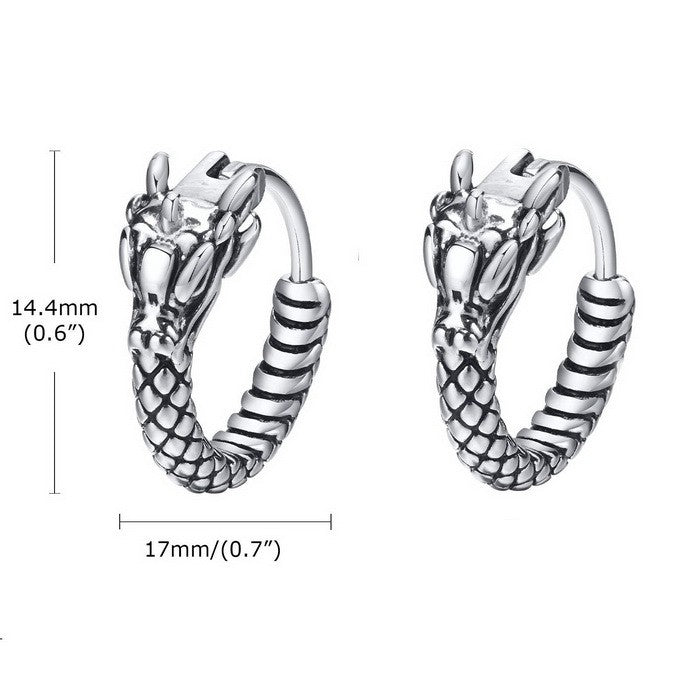 1 pair basic dragon polishing plating stainless steel hoop earrings By Trendy Jewels