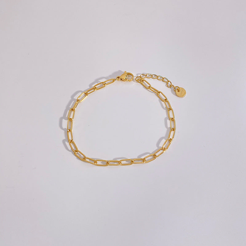 Casual Geometric 304 Stainless Steel 16K Gold Plated White Gold Plated Gold Plated Bracelets In Bulk By Trendy Jewels
