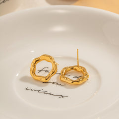 1 Pair Basic Simple Style Geometric 304 Stainless Steel 18K Gold Plated Ear Studs By Trendy Jewels