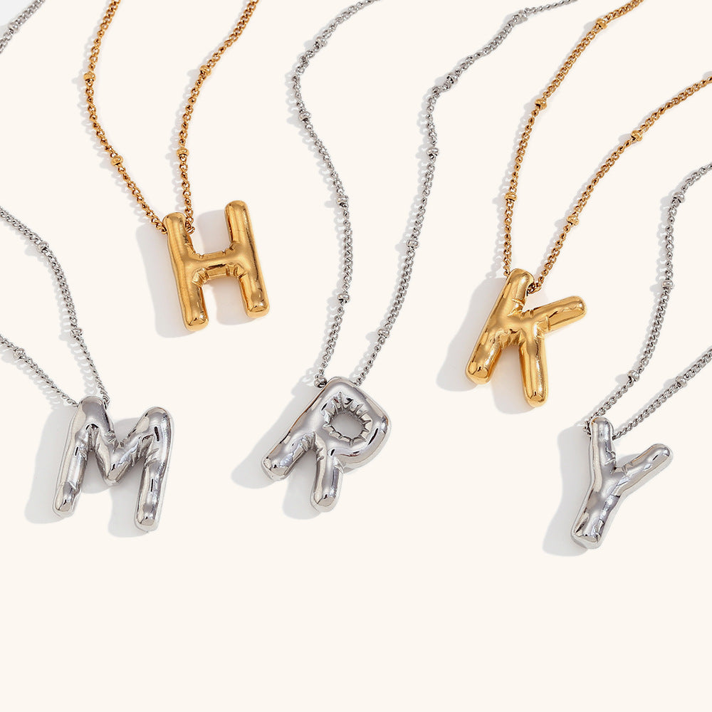 304 Stainless Steel 18K Gold Plated Casual Classic Style Plating letter Pendant Necklace By Trendy Jewels