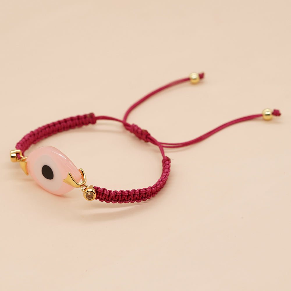 casual devil's eye arylic rope braid women's bracelets By Trendy Jewels