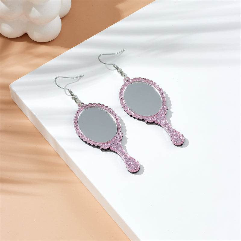 1 pair cartoon style mirror arylic drop earrings By Trendy Jewels