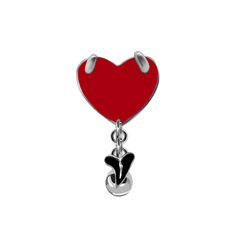 hip-hop rock punk heart shape wings bat stainless steel alloy copper plating chain inlay rhinestones zircon white gold plated gold plated belly ring By Trendy Jewels