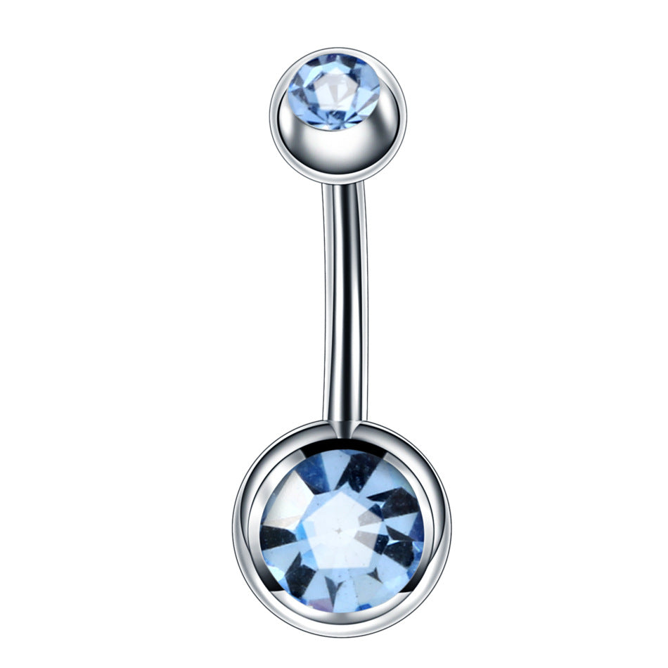 fashion geometric stainless steel inlay zircon belly ring By Trendy Jewels