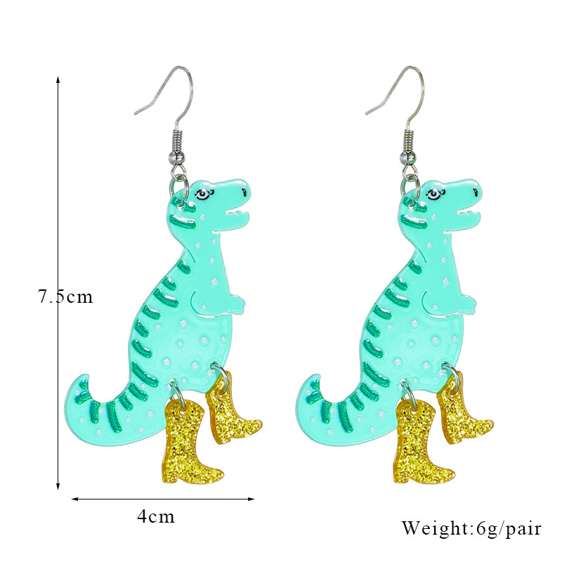 1 pair cartoon style dinosaur arylic drop earrings By Trendy Jewels