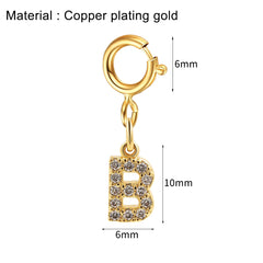 basic letter stainless steel copper zircon pendant necklace in bulk By Trendy Jewels