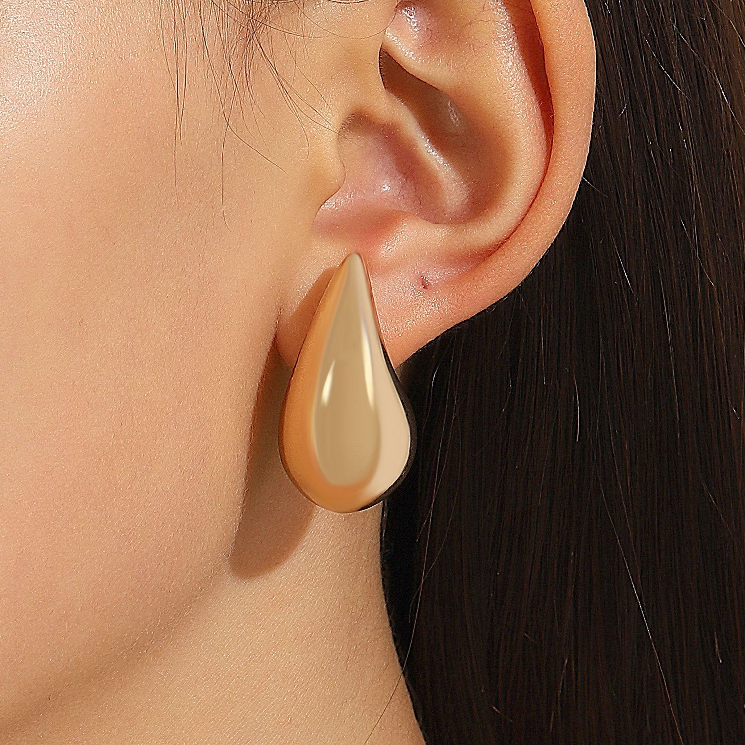 1 pair vintage style simple style water droplets plating alloy 14k gold plated silver plated ear studs By Trendy Jewels