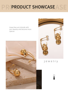 1 Pair Casual Simple Style Commute Solid Color Titanium Steel 18K Gold Plated Drop Earrings By Trendy Jewels