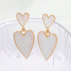 1 Pair Basic Lady Sweet Heart Shape Zinc alloy Drop Earrings By Trendy Jewels