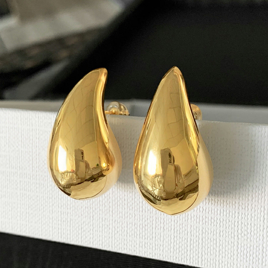 1 pair retro geometric plating copper 24k gold plated ear studs By Trendy Jewels