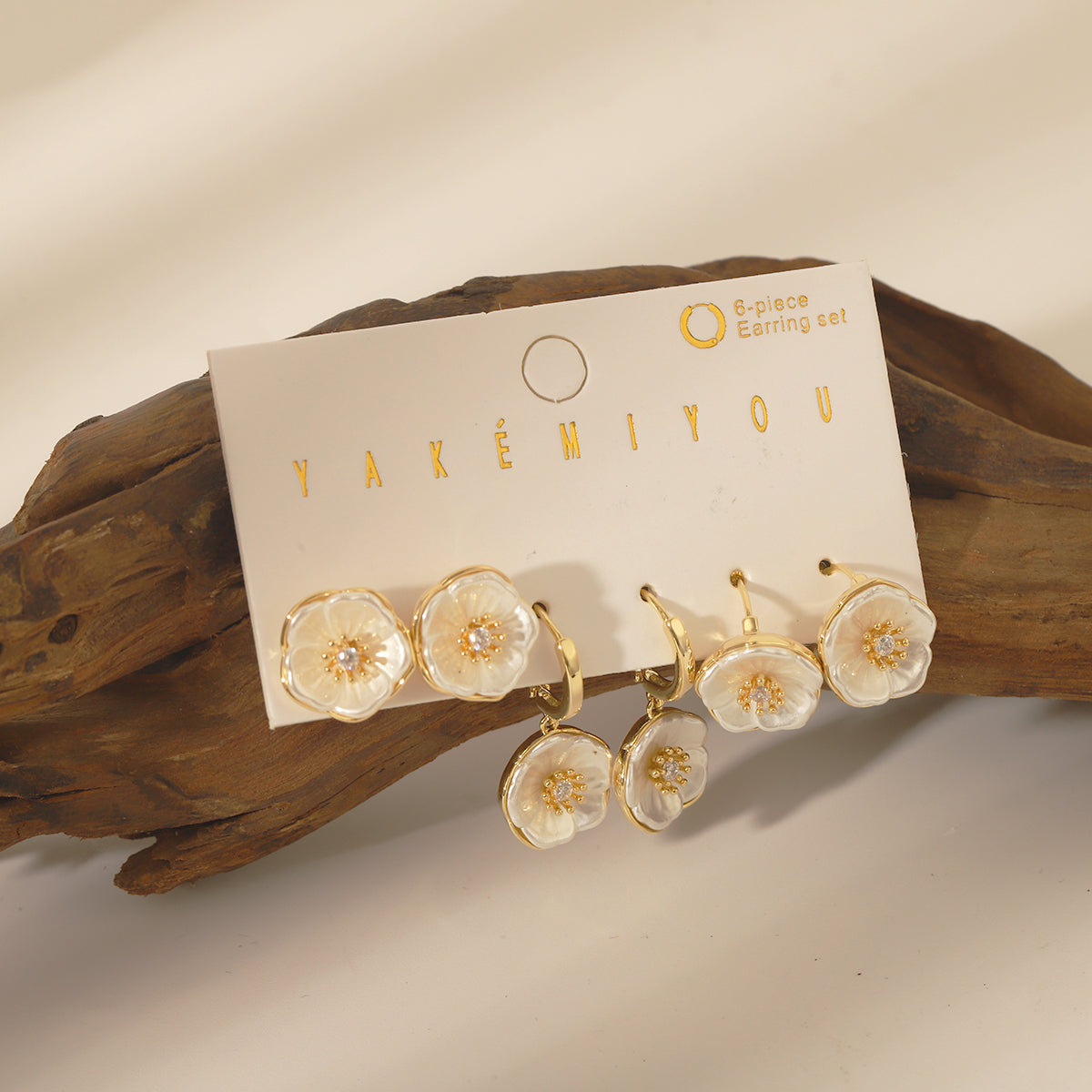 1 Set Cute Sweet Dreamcatcher Flower Inlay Copper Acrylic Zircon 14K Gold Plated Drop Earrings By Trendy Jewels